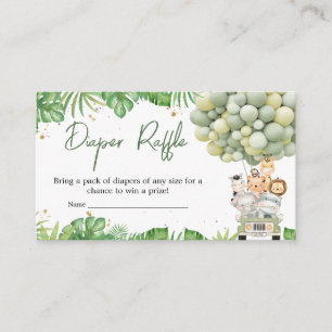 Carte D'accompagnement Oh Boy Jungle Safari Baby shower Déchets Raffle