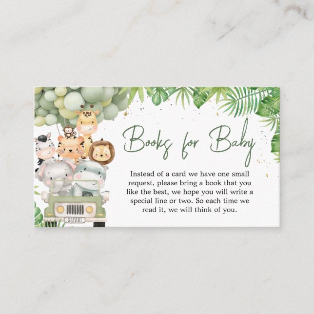 Carte D'accompagnement Oh Boy Jungle Safari Baby showers Livres pour bébé (Devant)