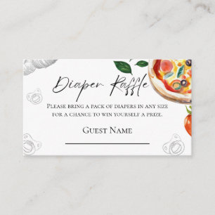 Carte D'accompagnement Oh Boy Pizza Baby shower Déchets Raffle