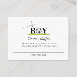 Carte D'accompagnement Oh Boy Soccer Boy Baby shower Déchets Raffle