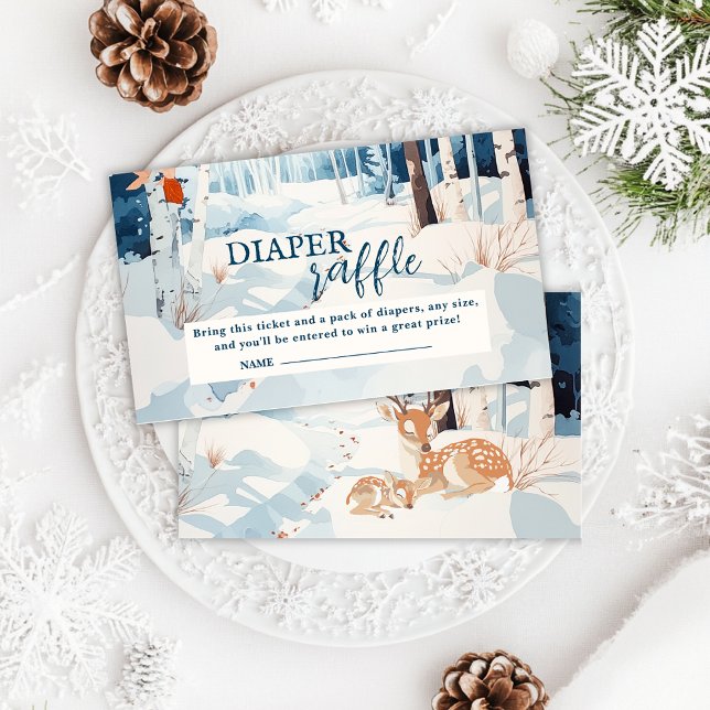 Carte D'accompagnement Oh cerf bois hiver Deire Baby shower de rousseur (Créateur téléchargé)