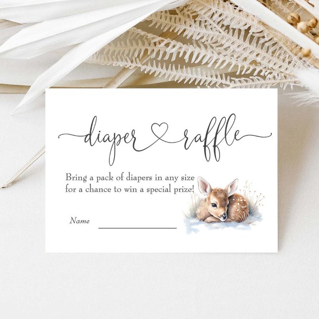 Carte D'accompagnement Oh Deer Baby shower Diaper Raffle (Créateur téléchargé)