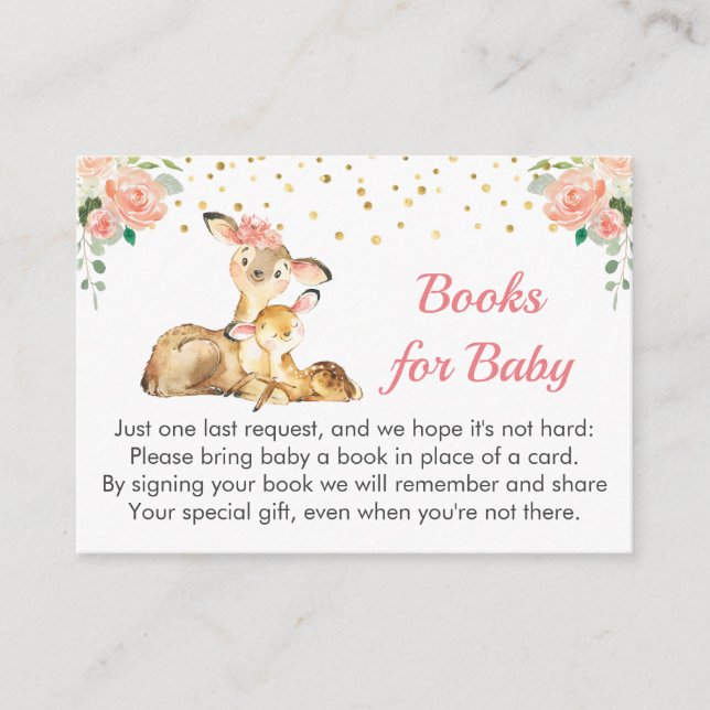 Carte D'accompagnement Oh Deer Baby shower Sprinkle Girl Demande de réser (Devant)