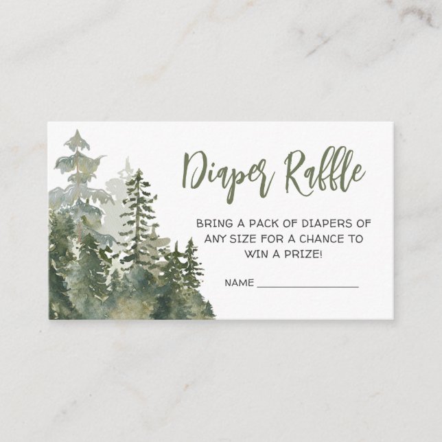 Carte D'accompagnement Oh garçon Baby shower de bûcheron Raffle de couche (Devant)