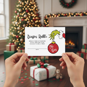 Carte D'accompagnement Oh garçon Grinch Baby shower Déchets Raffle