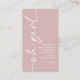 Carte D'accompagnement Oh Girl Dusty Rose Baby shower de rousseur