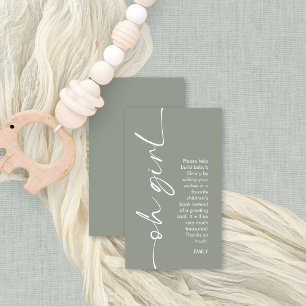 Carte D'accompagnement Oh Girl Sage Livres pour Baby shower