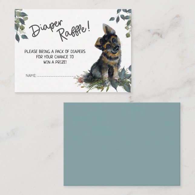 Carte D'accompagnement Oh mon Dieu ! Berger Allemand Puppy Diaper Raffe B (Devant / Derrière)