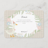 Oie soie beige En vichy Détails floraux