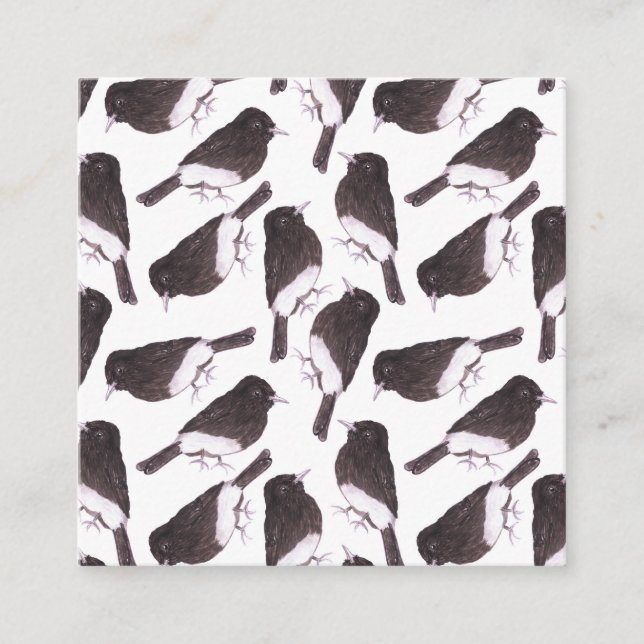 Carte D'accompagnement Oiseaux de phoebe noir (Devant)