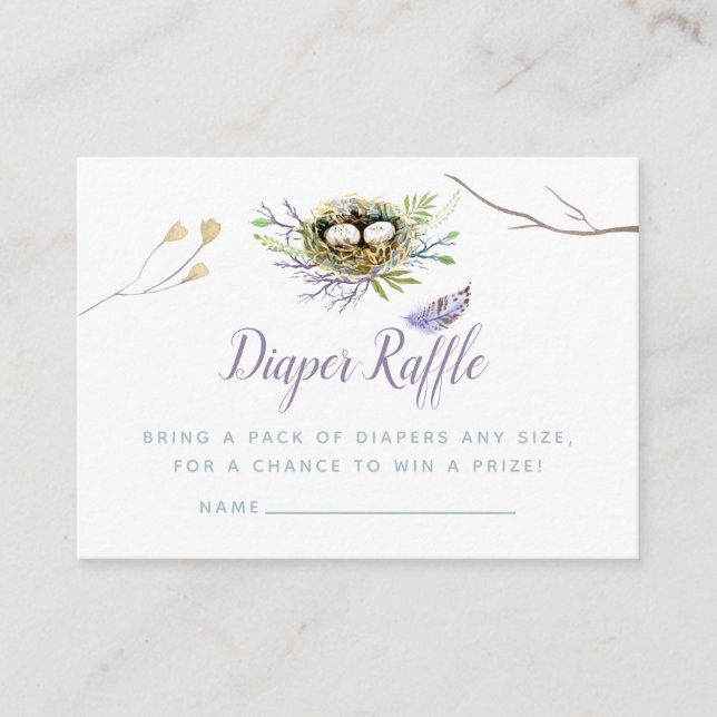 Carte D'accompagnement Oiseaux de verdure Nid Twin Baby shower Déchets Ra (Devant)