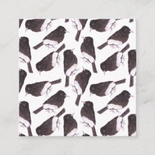 Carte D'accompagnement Oiseaux noirs d'aquarelle de phoebe