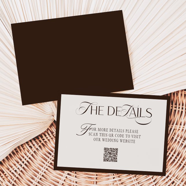 Carte D'accompagnement Old Money Mocca Beige Wedding Details (Créateur téléchargé)