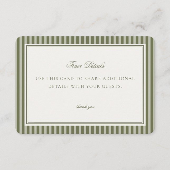 Carte D'accompagnement Olive Martini Tini Bit Closer Details Card Insert (Devant)