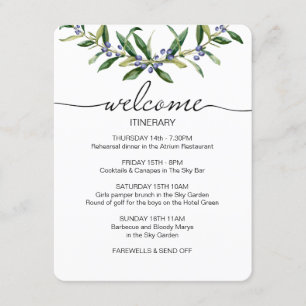 Carte D'accompagnement Olive Sprig Itinéraire Mariage Bienvenue Favoriser