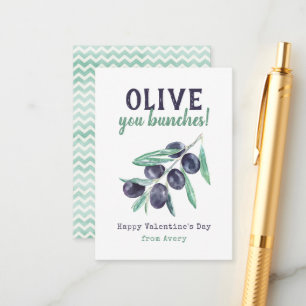 Carte D'accompagnement Olive You Bunches Kids School Valentine's Cards