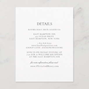Carte D'accompagnement Olivia Élégant Simple Blanc Gris Détails Mariage