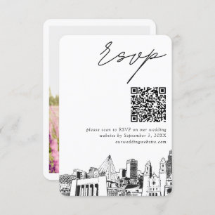 Carte D'accompagnement Omaha Mariage moderne RSVP QR Code