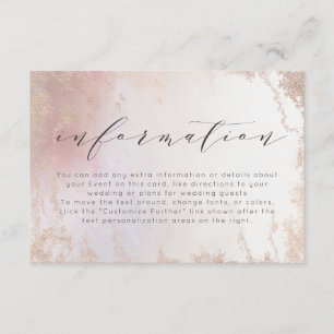 Carte D'accompagnement Ombre Blush Pink Froid Informations sur le Mariage