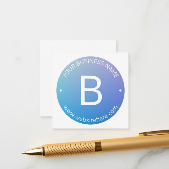 Carte D'accompagnement Ombre de fond bleu et violet avec texte modifiable (Devant/Arrière en situation)