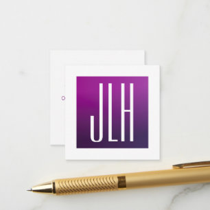 Carte D'accompagnement Ombre Violet & Initiales ou autre Texte Blanc