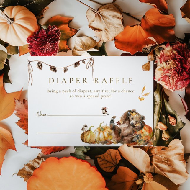 Carte D'accompagnement On peut attendre avant l'automne Baby shower fores (Créateur téléchargé)