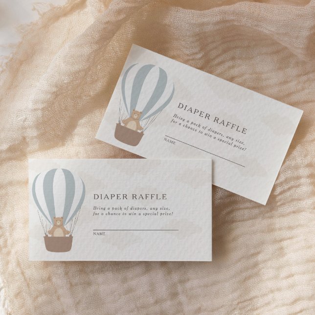 Carte D'accompagnement On Peut Attendre | Baby Boy Blue Balloon Douche (Créateur téléchargé)