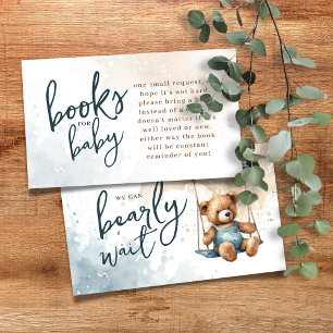 Carte D'accompagnement On peut attendre Denim Teddy Bear Livres pour bébé