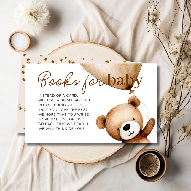 Carte D'accompagnement On peut attendre des livres de Baby shower pour bé (We Can Bearly Wait Baby Shower Books for Baby Enclosure Card)