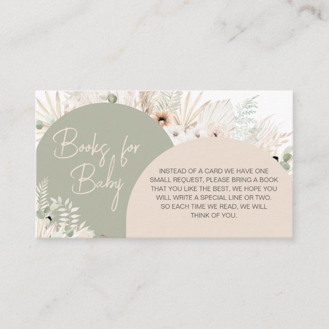 Carte D'accompagnement On peut attendre des livres verts pour bébé (Devant)