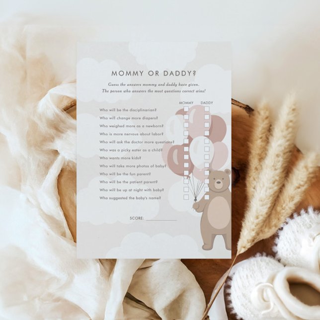 Carte D'accompagnement On Peut Attendre | Maman rose ou papa jeu (Créateur téléchargé)