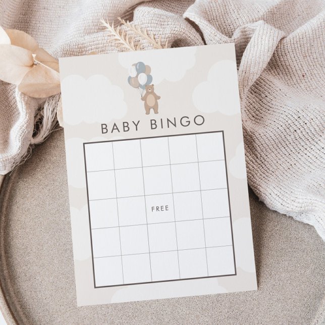 Carte D'accompagnement On Peut Attendre | Neutral Blue Baby Bingo Jeu (Créateur téléchargé)