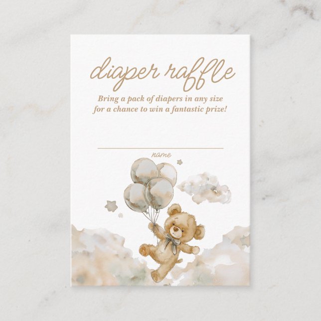 Carte D'accompagnement On Peut Attendre Neutre Barbe Bébé Raffle (Devant)