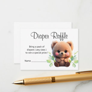 Carte D'accompagnement On peut Bearly Wait Baby shower en peluche ours bo