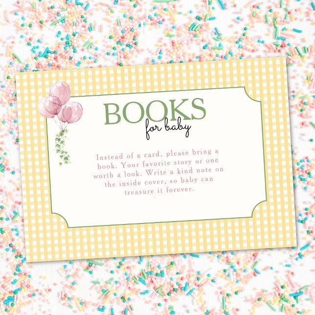 Carte D'accompagnement One Silly Goose Pink Balloons Books for Baby (Silly Goose 1st Birthday Books for Baby Enclosure Card)