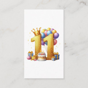 Carte D'accompagnement Onzième anniversaire doré