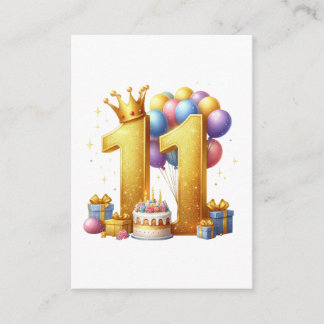 Carte D'accompagnement Onzième anniversaire doré