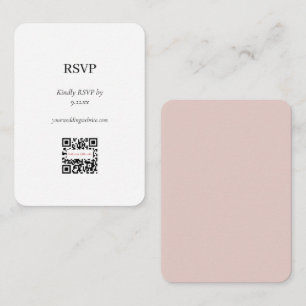 Carte D'accompagnement Option de code QR Elegant Blush Rose RSVP