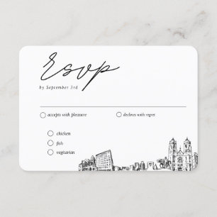 Carte D'accompagnement Option de repas traditionnel Mariage Newark RSVP