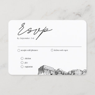 Carte D'accompagnement Option de repas traditionnel Mariage RSVP de Washi