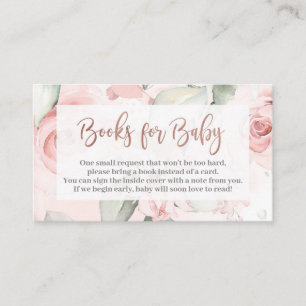 Carte D'accompagnement or rose Apportez un livre pour petite fille