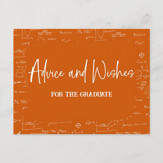 Carte D'accompagnement Orange Advice and Wishes for the Graduate  (Devant)