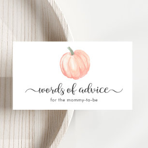 Carte D'accompagnement Orange Citrouille Mots De Conseil Baby shower