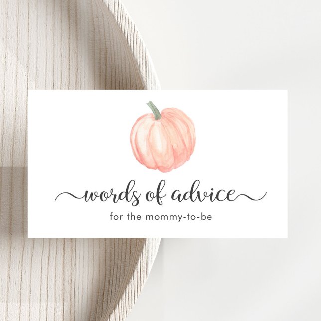 Carte D'accompagnement Orange Citrouille Mots De Conseil Baby shower (Créateur téléchargé)