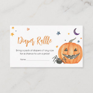 Carte D'accompagnement Orange Halloween Ghost Little Boo Diaper Raffle