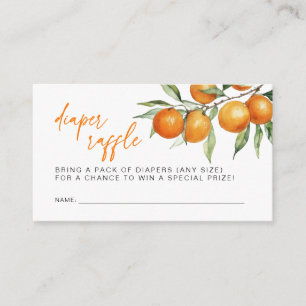 Carte D'accompagnement Orange Little Cutie Baby shower Déchets Raffle