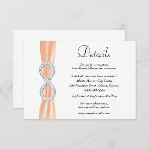 Carte D'accompagnement Orange Ribbon Diamond Infinity Détails du Mariage