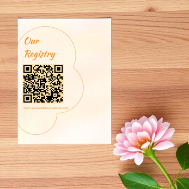 Carte D'accompagnement Orange Sunset Wedding Registry (Créateur téléchargé)