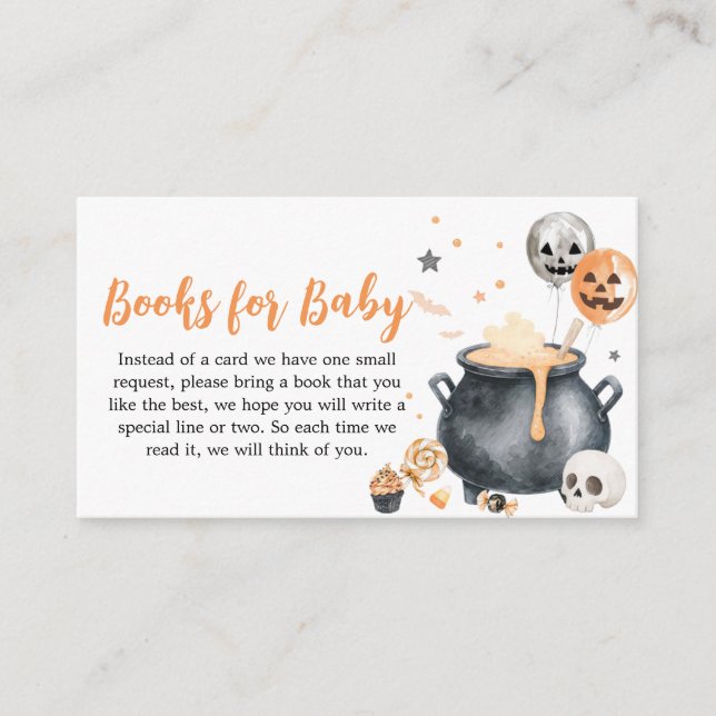 Carte D'accompagnement Orange Witch Ghost Little Boo Baby Books for Baby (Devant)