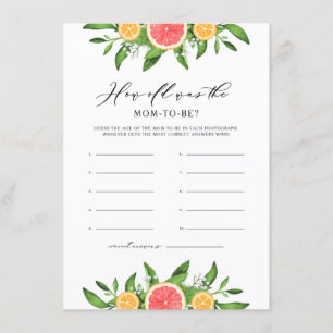 Carte D'accompagnement Oranges et pamplemousses Quel âge avait la maman à